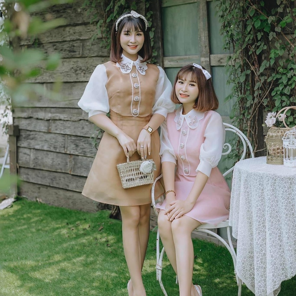 Pink organza dress